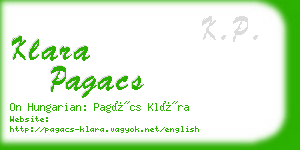 klara pagacs business card